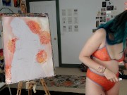 Camgirl Slut painting Slutty Self Portrait on LIVESTREAM 3/16