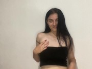 Beautiful girl shows her breasts