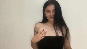 Beautiful girl shows her breasts