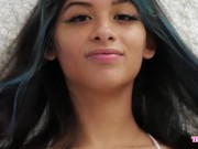 Beautiful Brunette Student cheerleader with amazing tits