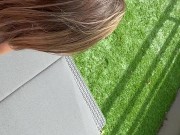 he cums a small drop of sperm on my tongue because his balls are already empty 13/16