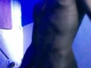 MALE STRIPPER STRIPPING NAKED IN THE CLUB WASHROOM AND JERKS OFF HARD