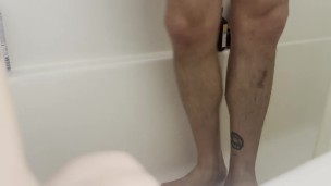 Shower Fun With 2 Big Dildos Fucking my Smooth Hole