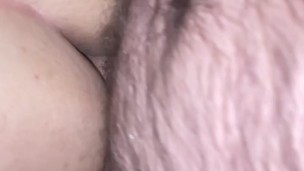 Hubby fucks tight teen pussy rough. Love big cock stretching me out and hearing him CREAMPIE me.