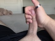 Teasing myself in boxers *ASMR* huge cumshot 10/16