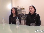 Cute JAV babe and her stepmom take turns pleasing one lucky man 6/16