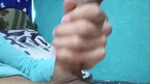 horny boy masturbating his big cock on cam