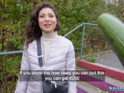 Public Agent Big boobs natural Ukrainian sucks big cock outdoors 3/16