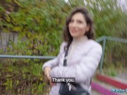 Public Agent Big boobs natural Ukrainian sucks big cock outdoors 4/16