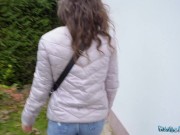 Public Agent Big boobs natural Ukrainian sucks big cock outdoors 5/16