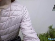 Public Agent Big boobs natural Ukrainian sucks big cock outdoors 6/16