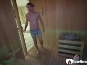 I found this dude in the sauna and told him to record my blowjob skills. 1/16
