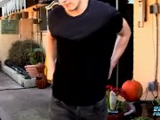 Skinny Dude Wanks His Big Dick Outdoors 1/16