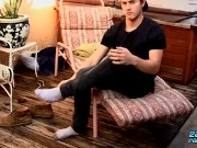 Skinny Dude Wanks His Big Dick Outdoors 2/16