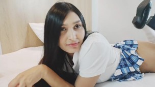 Schoolgirl stepdaughter is invited by her stepfather to a hotel room to fuck.