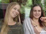 Ersties - Zwei blonde Schönheiten lecken sich gegenseitig die rasierten Muschis 14/16