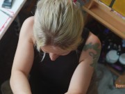 Smiles, standing sex, hugs and affection afterward. Passionate sex in the middle of the day 4/16