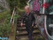 Public Agent Sex mad cougar Asha Heart caught gagging on big cock POV outdoor deepthroat and hard fast fuck 9/16