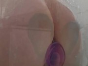 Filthy Shower Slut: Bending Over for a Dildo Drilling 10/16