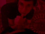 an exhibitionist girl  gave a blowjob to a random guy at a party 13/16