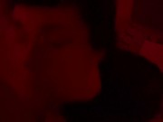 an exhibitionist girl  gave a blowjob to a random guy at a party 14/16