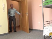 FakeHostel - Creampie for fertile married young wife from a thick new cock which cums hard and deep inside her 16/16