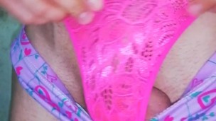 intense male orgasm in used underwear