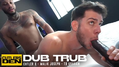 Sizzling hot bareback threesome action with Cutler, Malik, and Teddy at Cutler's Den