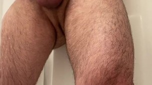 Big cumshot in shower