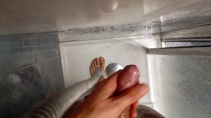 The Pig Shows You His Cumshot After Jerking Off And Takes A Shower For You