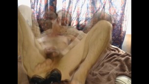 Oiled up and stretching my ass, 2 dildos at once