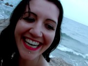 Outdoor anal porn video with slim french brunette Valdana and older man Terry Kemaco 2/16