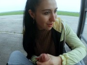 She Sucks Me And Swallows Cum On Public Bus Station 9/16