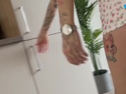 courier forgot a pizza so he FUCKED me! 1/16