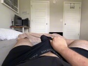 Teasing edging in my boxers *asmr moaning* *huhe cumshot* 4/16