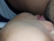 First I let my slave girl lick my pussy, and then I let her look at me, masturbate and cum