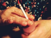 precum with a cigarette