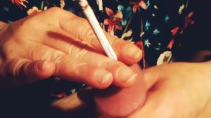 precum with a cigarette