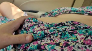 Naughty Girl in Sundress and Sexy Bikini Showing Me Her Big Boobs after Beach