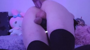 trans egirl shaking orgasm