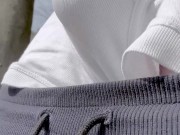 on a public place: pissing and cumming a huge load