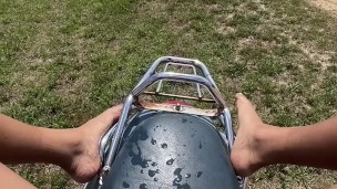 naked squirting on my motorcycle in public teaser