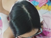 stepfather sees his schoolgirl stepdaughter in bed and says she is sick and takes her temperature, e