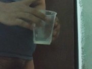 Cum in disposable cup 16/16