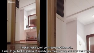 Real sexy mature neighbor with a big hard cock takes out the trash and closes the door by accident!