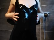 Latex Dress POV Shower Striptease 9/16