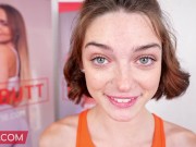 FIT18 - Shrooms Q - Super Skinny Girl Gets Prone Bone Creampie in Second Casting - 60FPS 8/16