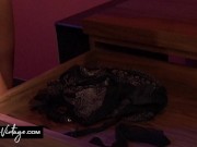 Anal evening with a super hot brunette in lingerie 4/16