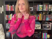 [4K] Transparent Pink Top Try On Haul 13/16