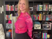 [4K] Transparent Pink Top Try On Haul 14/16